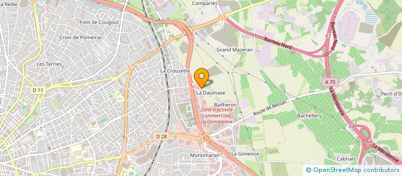 localisation de l'entreprise CONTROLE TECHNIQUE LA CROUZETTE  BEZIERS