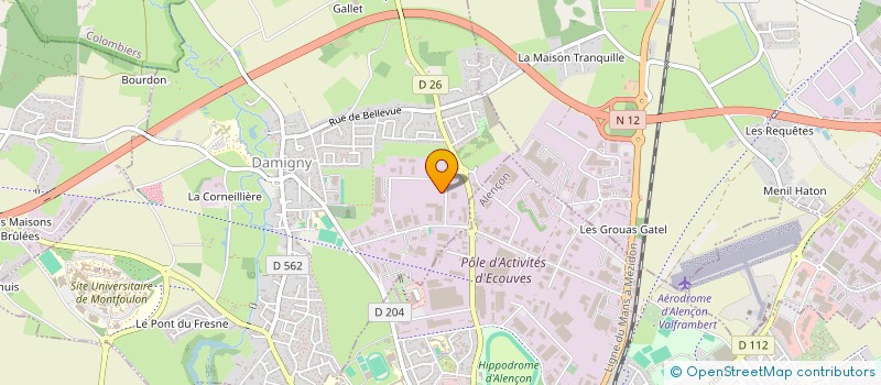 localisation de l'entreprise CONTROLE TECHNIQUE POIDS LOURDS ALENCONNAIS à DAMIGNY