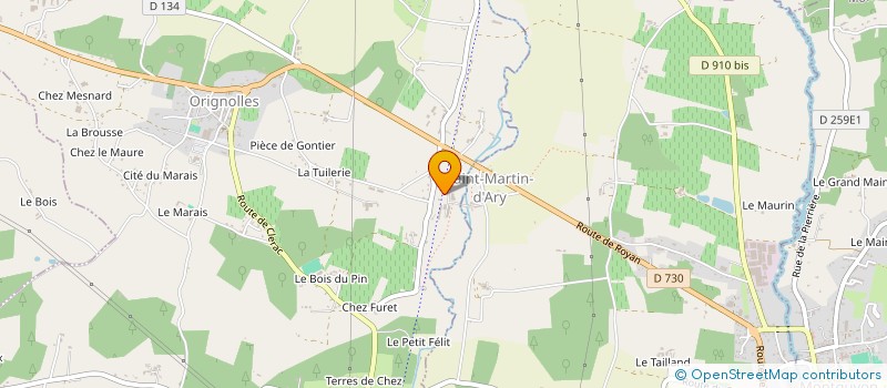 localisation de l'entreprise COOP AGRICOLE APPRO ORIGNOLLES MONTLIEU à ORIGNOLLES