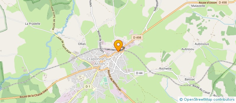 localisation de l'entreprise COOP AGRICOLE DE CRAPONNE  CRAPONNE-SUR-ARZON