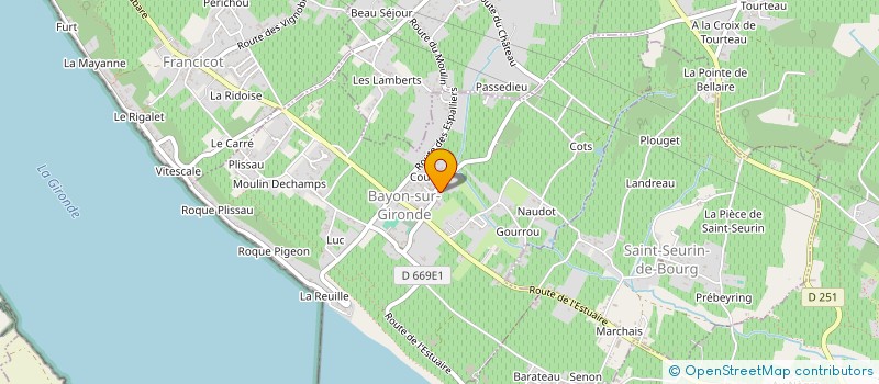 localisation de l'entreprise COOP'ONE  BAYON-SUR-GIRONDE