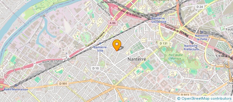 localisation de l'entreprise COOPERATION POUR UNE AMBITION AGRICOLE RURALE ET METROPOLITAINE D'AVENIR (CARMA)  NANTERRE