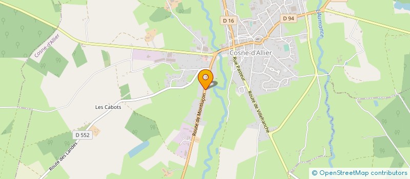 localisation de l'entreprise COOPERATIVE AGRICOLE CENTRE BOCAGE  COSNE-D'ALLIER