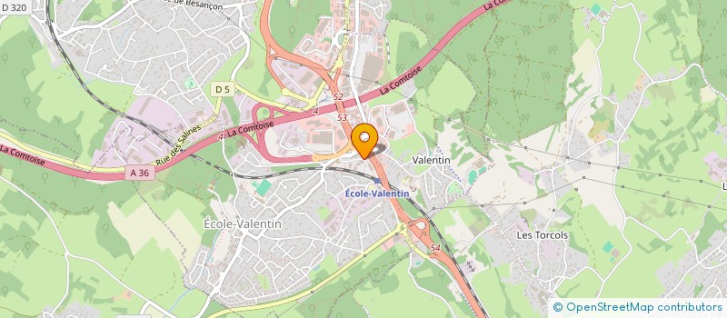 localisation de l'entreprise COOPERATIVE ARTISANALE REGIONALE D'ENTREPRISES DE PROPRETE FRANCHE-COMTE  ECOLE-VALENTIN