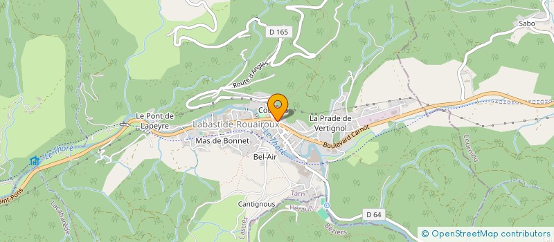localisation de l'entreprise COOPERATIVE BASTIDIENNE EPICERIE à LABASTIDE-ROUAIROUX