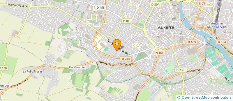 localisation de l'entreprise COOPERATIVE D'ARTISANS DU BATIMENT DE L'YONNE à AUXERRE