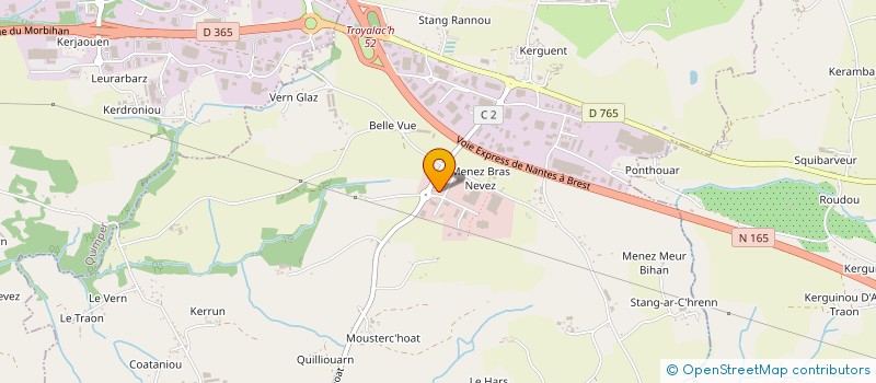 localisation de l'entreprise COOPERATIVE DES PETITES ENTREPRISES DU GUILVINEC  SAINT-EVARZEC