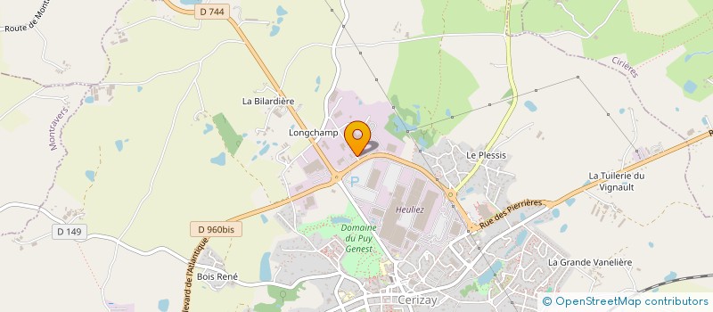 localisation de l'entreprise COOPERATIVE ELECTRICITE ET TRAVAUX PUBLICS à CERIZAY
