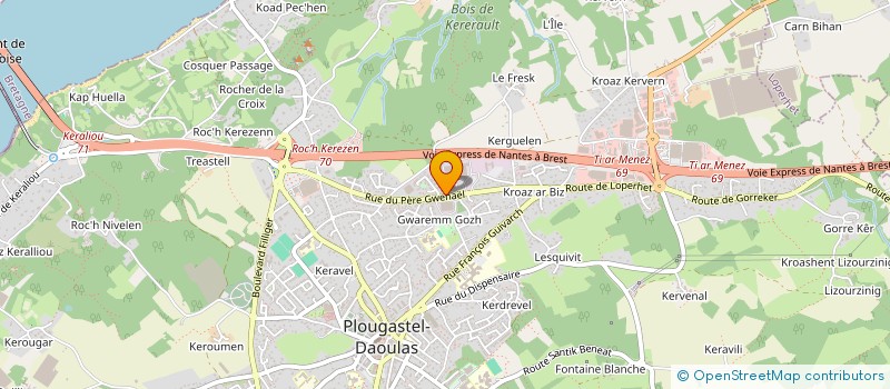 localisation de l'entreprise COOPERATIVE MARAICHERE DE L'OUEST  PLOUGASTEL-DAOULAS