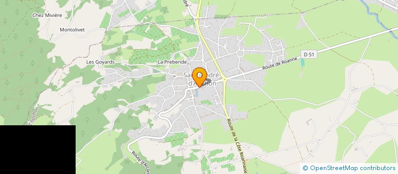 localisation de l'entreprise COORDINATION DE SANTE COTE ROANNAISE SUD  SAINT-ANDRE-D'APCHON