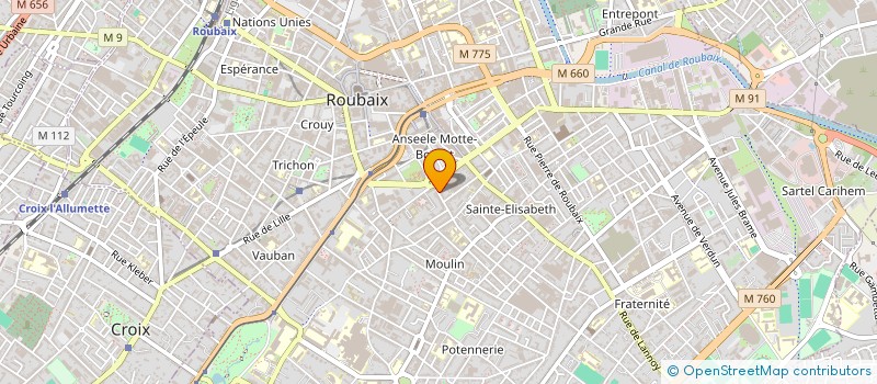 localisation de l'entreprise COORDINATION INFIRMIERE DE ROUBAIX à ROUBAIX