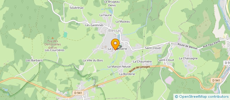 localisation de l'entreprise COORDINATION RURALE DE CREUSE  BLESSAC