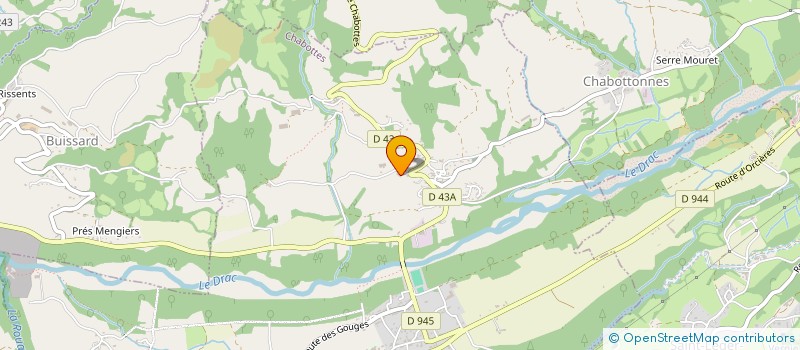 localisation de l'entreprise COORDINATION RURALE DEPARTEMENTALE DES HAUTES ALPES  CHABOTTES