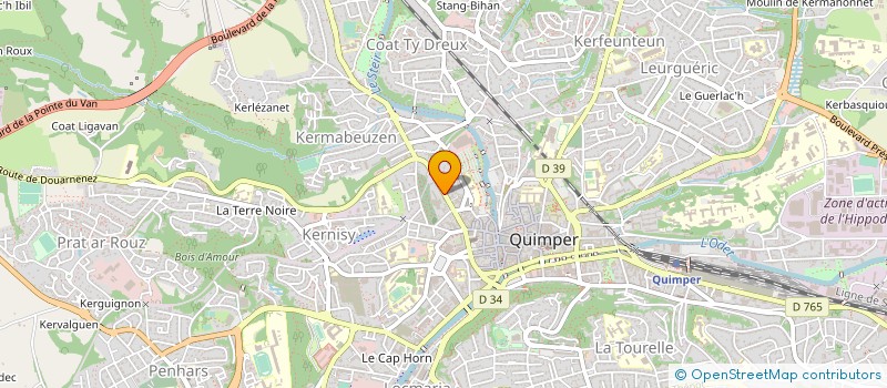 localisation de l'entreprise COP 38 RUE DE DOUARNENEZ à QUIMPER