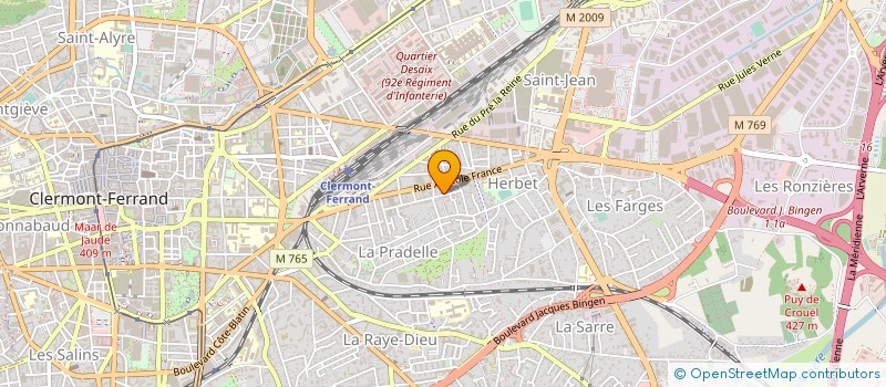 localisation de l'entreprise COP 55-57 RUE A. DE MUSSET  CLERMONT-FERRAND