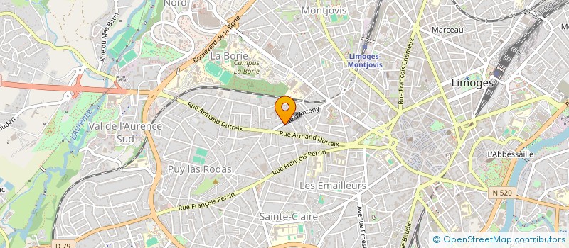 localisation de l'entreprise COP 73 RUE D'ANTONY à LIMOGES