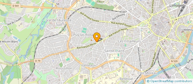 localisation de l'entreprise COP IMM PERRIN NADAUD à LIMOGES
