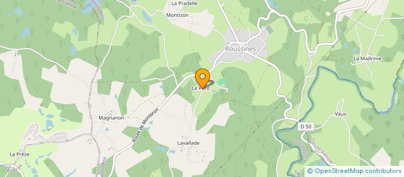 localisation de l'entreprise COPOBOIS à ROUSSINES
