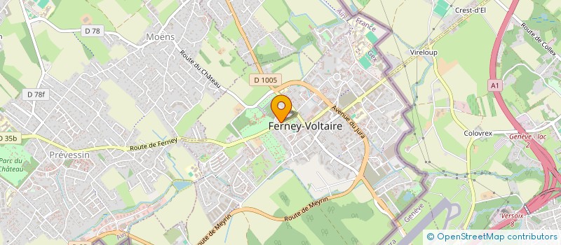 localisation de l'entreprise COPR 10 RUE DE L'EGLISE à FERNEY-VOLTAIRE