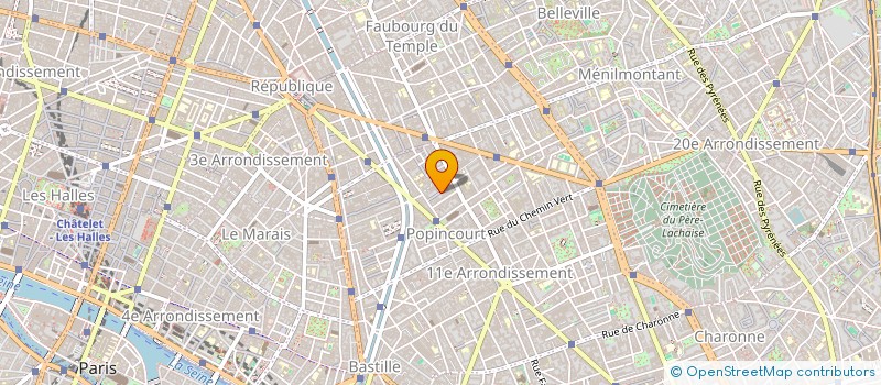 localisation de l'entreprise COPR 12 14 CITE POPINCOURT  PARIS