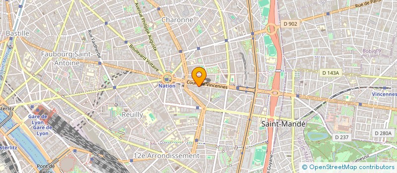 localisation de l'entreprise COPR 26 COURS DE VINCENNES 75012 PARIS  PARIS