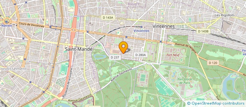 localisation de l'entreprise COPR 36 AV DU PETIT PARC 94300 VINCENNES à VINCENNES