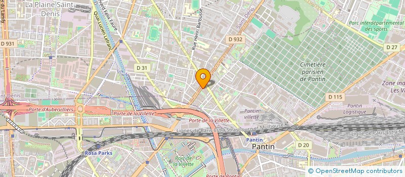 localisation de l'entreprise COPR 64 AVENUE JEAN JAURES  PANTIN