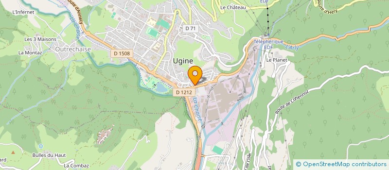 localisation de l'entreprise COPR LA BOUEULYE  UGINE