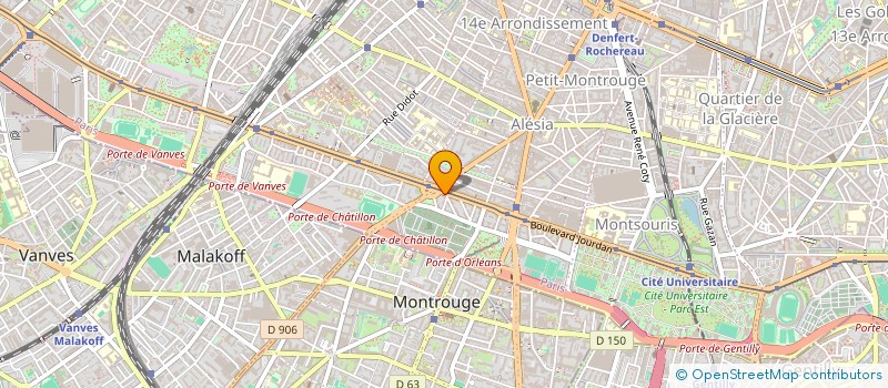 localisation de l'entreprise COPR PORTE MONTROUGE ILOT E 108 BD BRUNE 75014 PARIS  PARIS