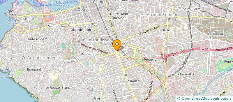 localisation de l'entreprise COPRO 21 AV DU PRADO à MARSEILLE