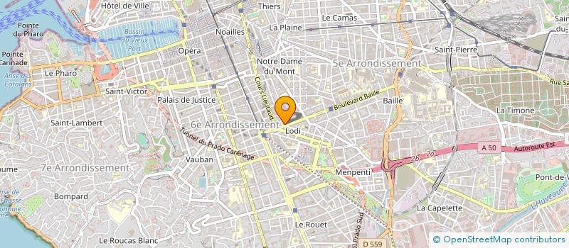 localisation de l'entreprise COPRO 23 BD BAILLE à MARSEILLE