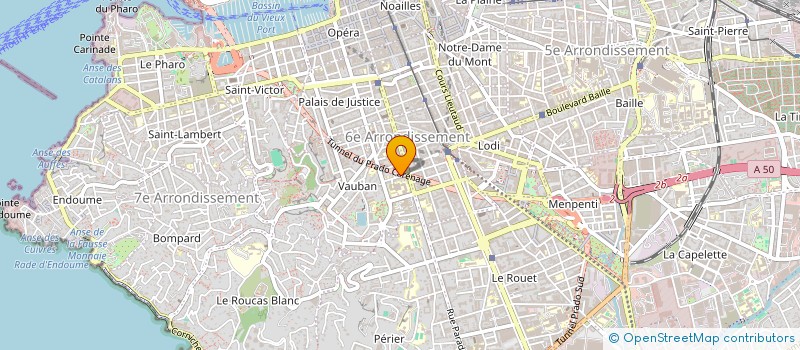 localisation de l'entreprise COPRO 58 RUE JEAN FIOLLE  MARSEILLE 6EME