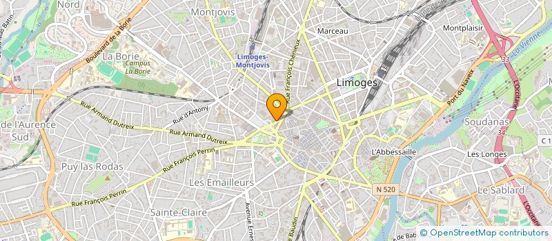 localisation de l'entreprise COPRO IMMEUBLE RUE DES ANGLAIS à LIMOGES