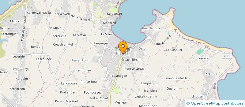 localisation de l'entreprise COPROPRIETAIRES DES BAINS  PLOUNEOUR-BRIGNOGAN-PLAGES
