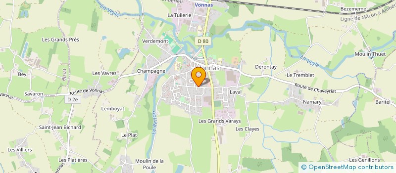 localisation de l'entreprise COPROPRIETE GERANIUMS PETUNIAS HORTENSIA  VONNAS