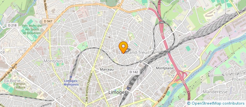 localisation de l'entreprise COPROPRIETE LES JARDINS D'UTRILLO à LIMOGES