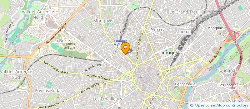 localisation de l'entreprise COPROPRIETE MONTMAILLER 62-64 à LIMOGES