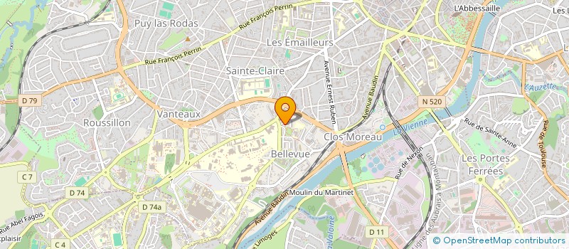 localisation de l'entreprise COPROPRIETE RUCHAUD CURIE à LIMOGES