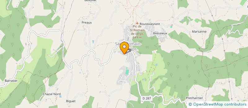 localisation de l'entreprise COQ PISCINES  SAINT-ROMAIN-DE-LERPS