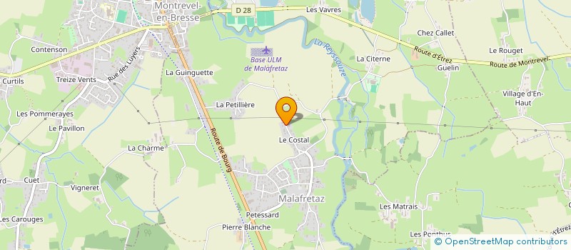 localisation de l'entreprise CORACLEM à MALAFRETAZ