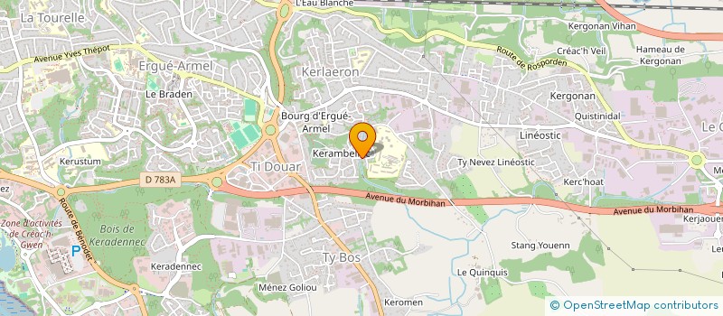 localisation de l'entreprise CORAM POP à QUIMPER
