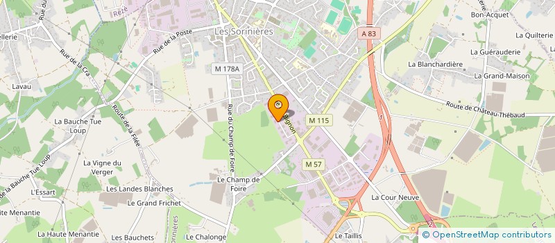 localisation de l'entreprise CORBE CUISINE PROFESSIONNELLE à LES SORINIERES