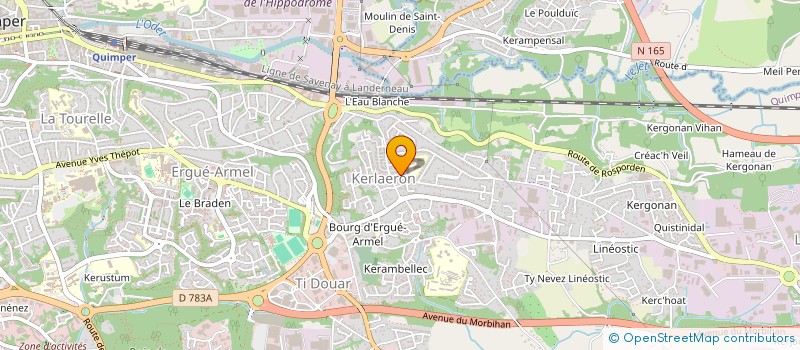 localisation de l'entreprise CORDONNERIE GUERIN  QUIMPER