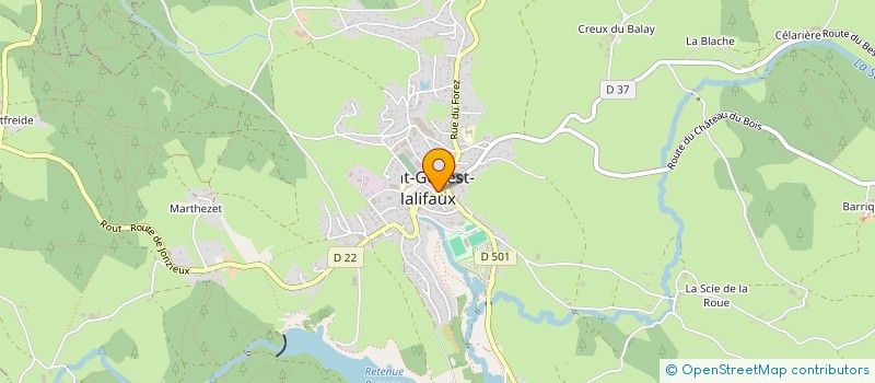 localisation de l'entreprise CORENTIN LANDON ELECTRICITE INDUSTRIELLE ET GENERALE  SAINT-GENEST-MALIFAUX