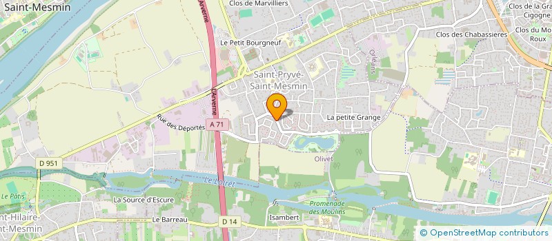 localisation de l'entreprise CORETI à SAINT-PRYVE-SAINT-MESMIN