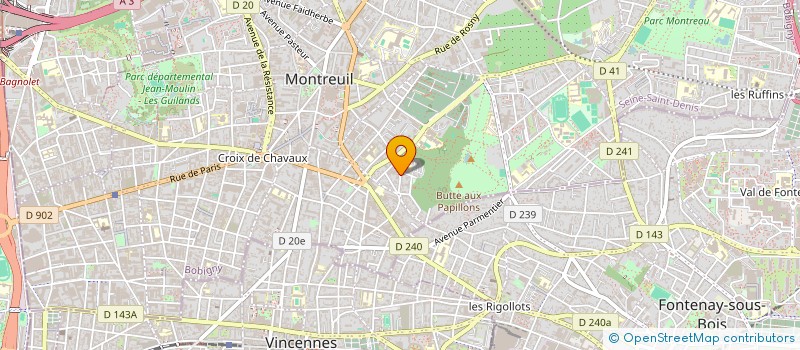 localisation de l'entreprise CORIANDRE à MONTREUIL