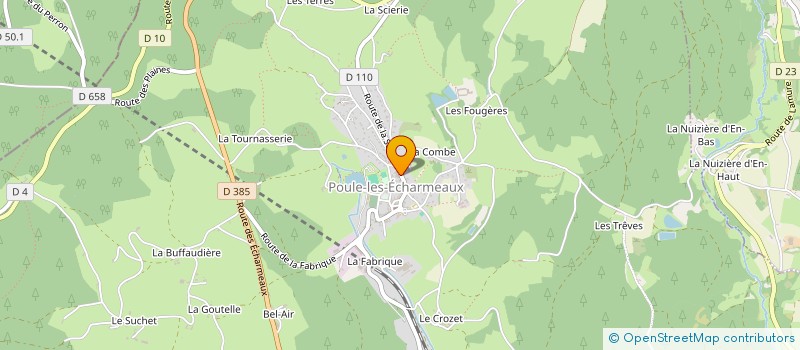 localisation de l'entreprise CORJET PACKAGING à POULE-LES-ECHARMEAUX