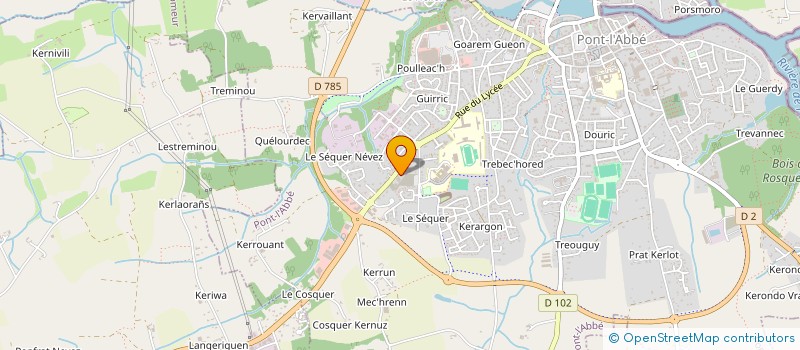 localisation de l'entreprise CORNOUAILLE ASSURANCES  PONT-L'ABBE