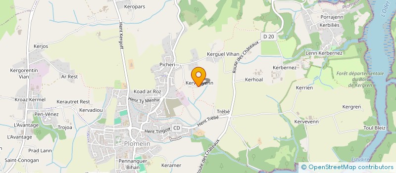 localisation de l'entreprise CORNOUAILLE CAMPING-CAR  PLUGUFFAN