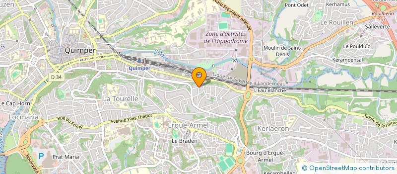 localisation de l'entreprise CORNOUAILLE SURFWEAR à QUIMPER